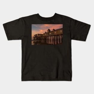 Sunrise on Old Orchard Beach Pier Maine Kids T-Shirt
